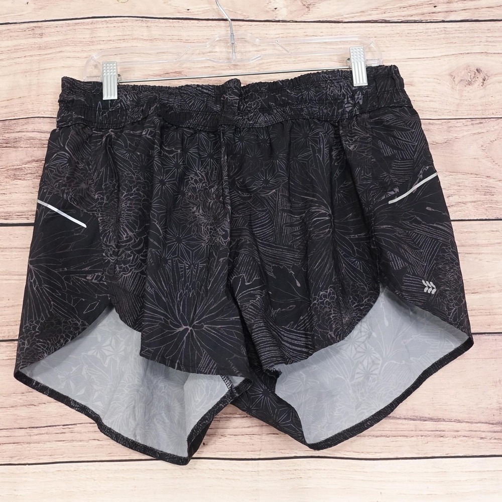All‎ In Motion Shorts Womens XL Black Floral Athletic Running 3" Lined